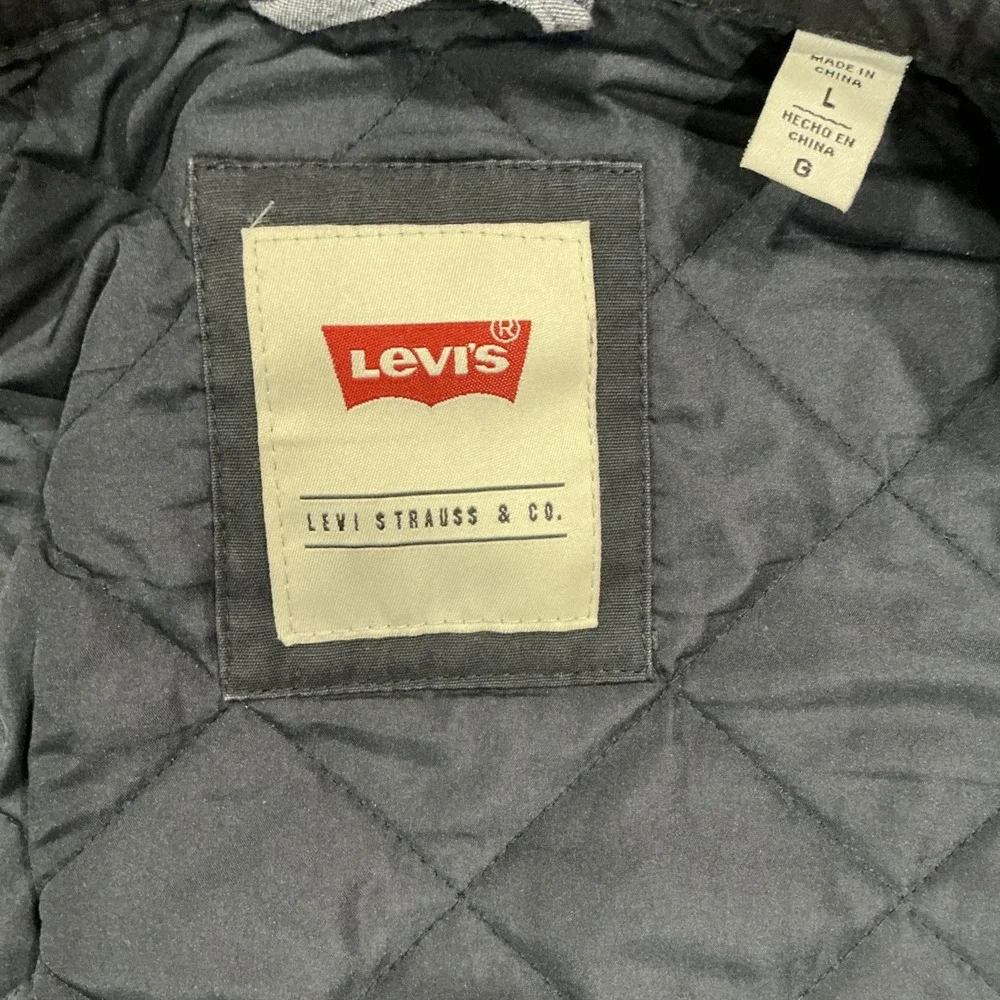 Levi's Men's Diamond Quilted Canvas Jacket, Blue, Large, Zip & Snap, Work, Farm